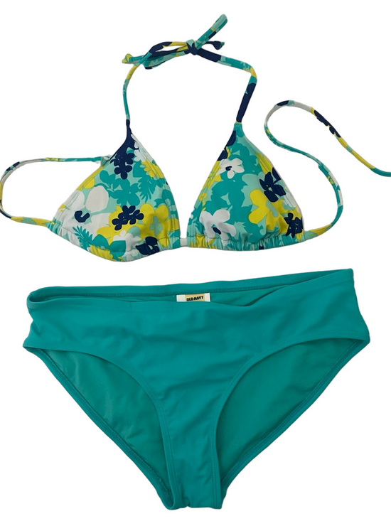 Old Navy Other - Old Navy Teal and Floral Triangle Bikini
